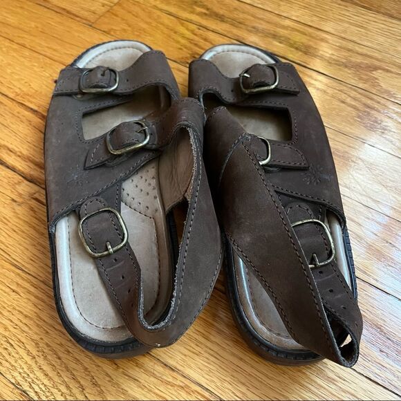 Woodland leather back strap sandal with dual buckle straps for adjustability main image 5